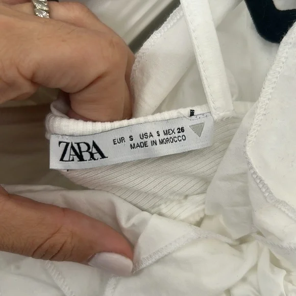 Zara body suit with ruffle collar in white - Picture 4 of 4